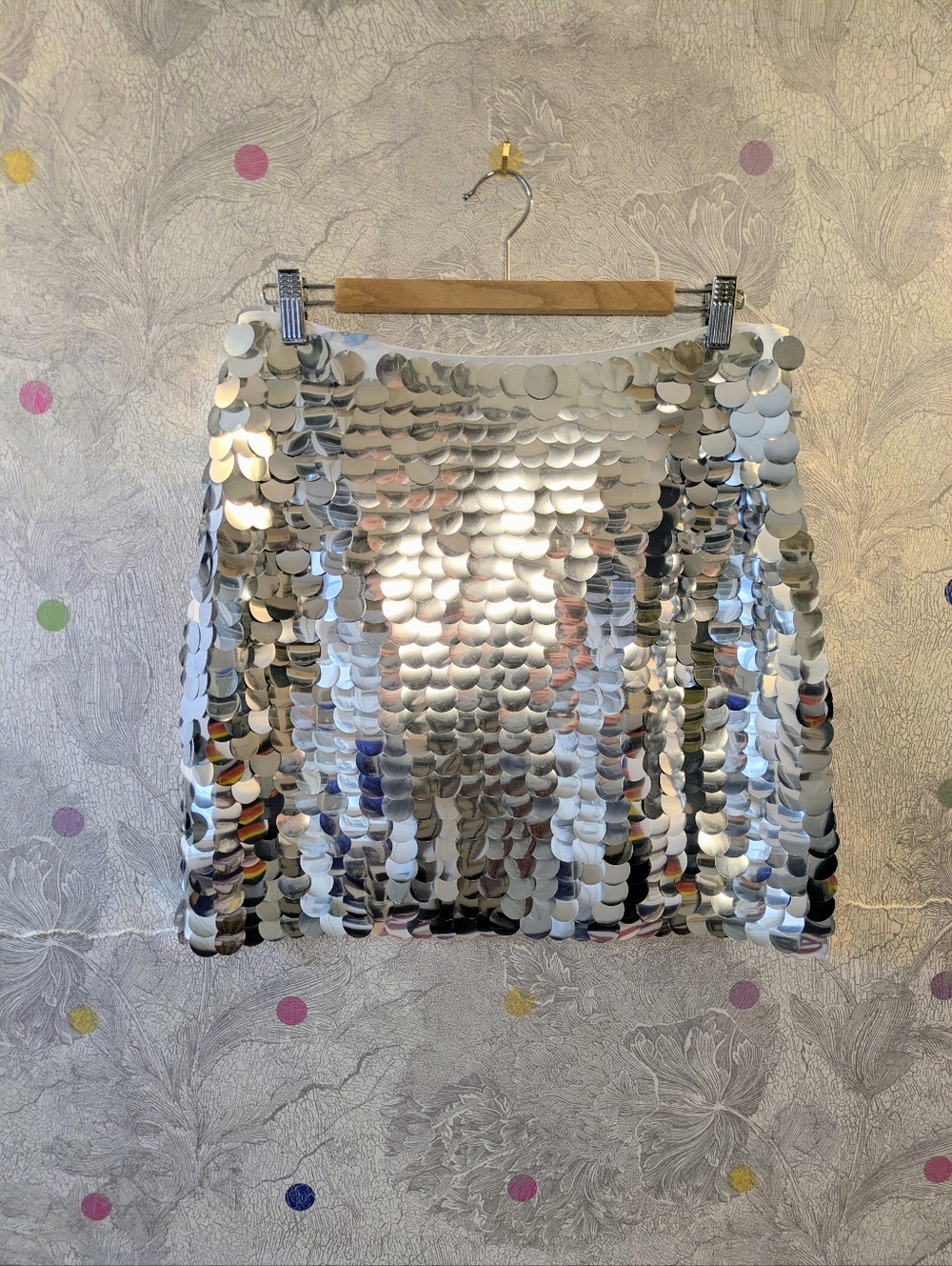 H&M Silver Sequin Mini Skirt